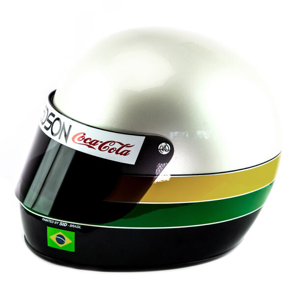 replica-oficial-capacete-de-ayrton-senna-1978-03 Réplica Oficial do Capacete de Ayrton Senna - Primeiro Mundial de Kart Le Mans 1978 - Imagem 3