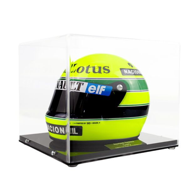 miniatura-ayrtonsenna-primeiravitoria01 Miniatura da Réplica Oficial do Capacete de Ayrton Senna - Primeira Vitória - Imagem 1
