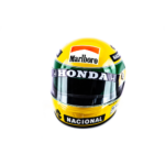 Kit Capacetes Ayrton Senna: Réplica Oficial Bicampeonato Mundial 1990 e Miniatura Primeira Vitória 1985 - Imagem 2