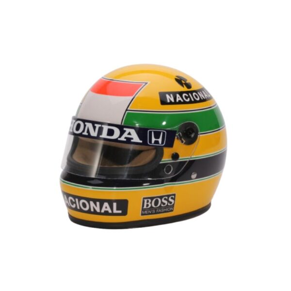 Kit Miniaturas de Capacetes Glórias de Senna: Miniatura GP 1991 (Folheado a Ouro) + Miniatura 1º Mundial na F1 1988 - Imagem 2